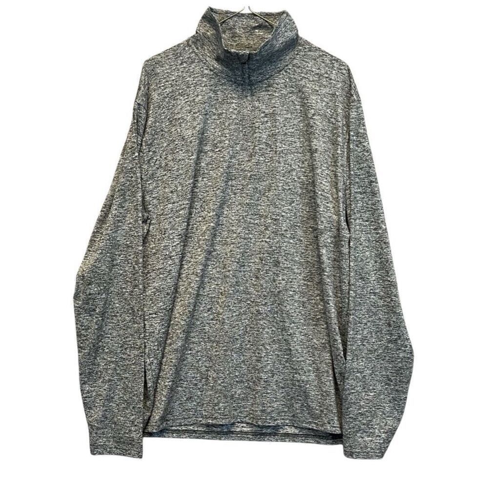 STYLUS Sweatshirt Men's XL Heathered Black Quarter Zip Pullover Long Sleeve